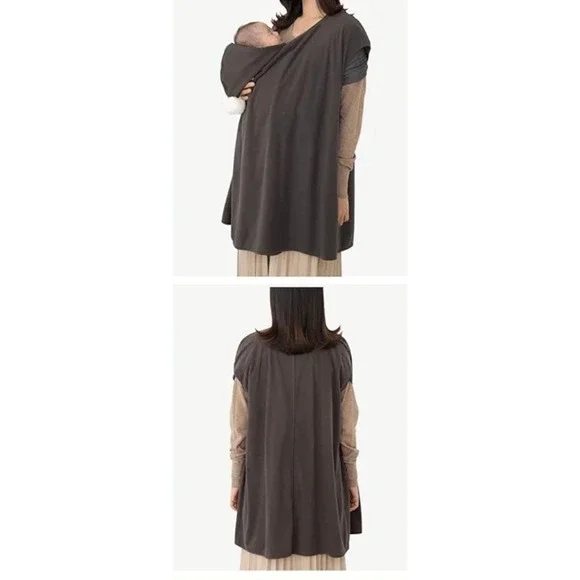 Konny Fleece Cover for Two Wrap Cape Jacket Winter Warm Vest Taupe One Size Cozy - Picture 4 of 9
